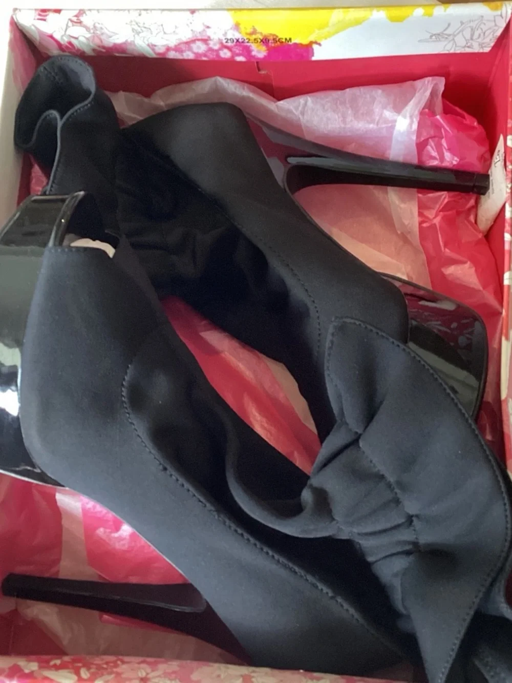 Chinese Laundry Black Ankle Peep-Toe Platform Heels - MOLLIE